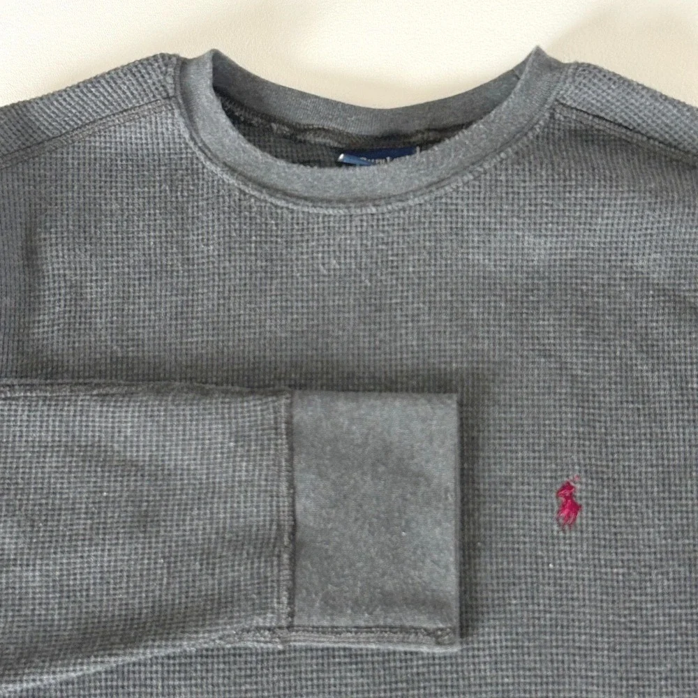 Polo Ralph Lauren Thermal Shirt Mens XL Gray Waffle Knit Sleepwear Classic Cozy